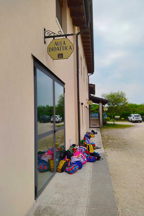 Aula didattica per il gruppo scolastico in visita alla Pila Vecia